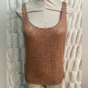 Talbots bronze sequined tank top size medium